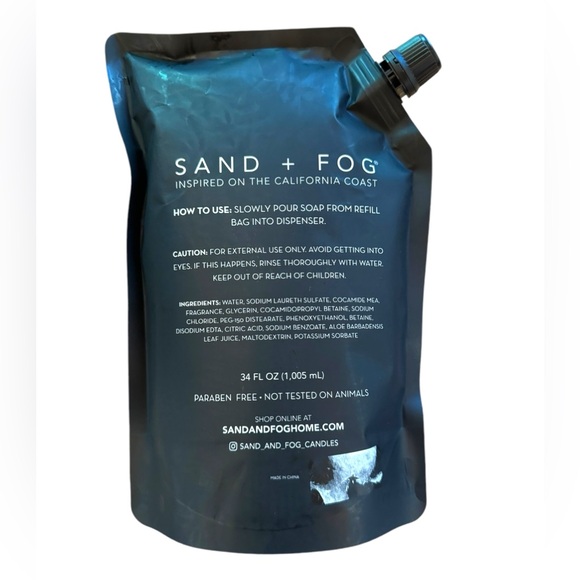 Sand + Fog Teakwood Scented Hand Soap Refill Made With Aloe & Paraben Free 34 Oz - Picture 2 of 2